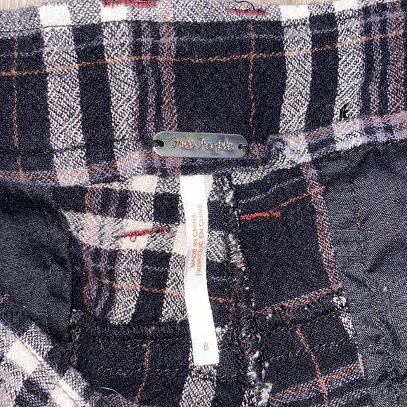 Free People plaid textured high waisted trouser pants size 8 - Picture 4 of 8